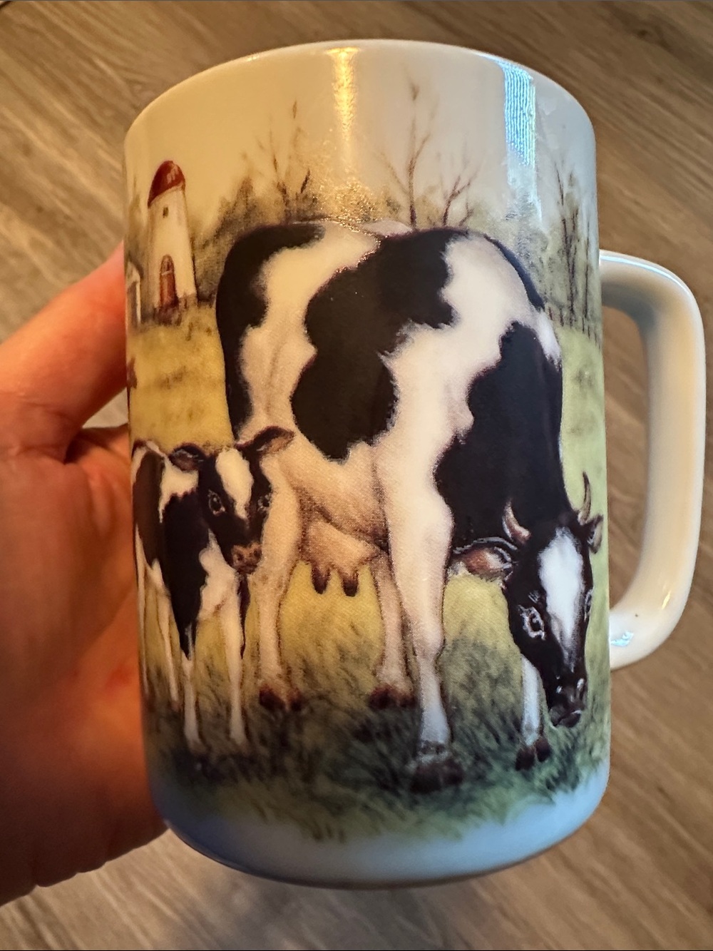 Otagiri Holstein Cow Ceramic Mug with Black and White Design